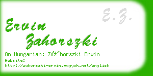 ervin zahorszki business card